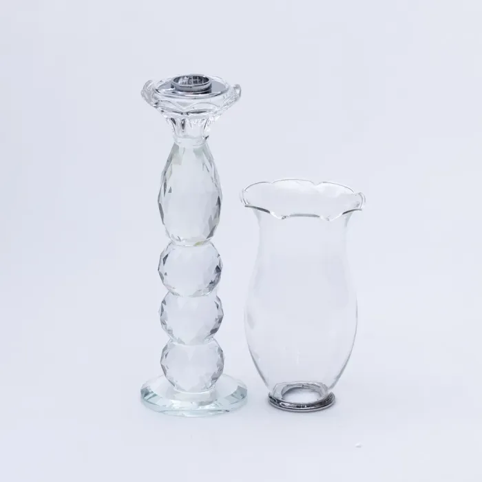 Підсвічник скляний 7×34.5 см підсвічник декоративний келих на ніжці (HP-4-6L) - зображення 2