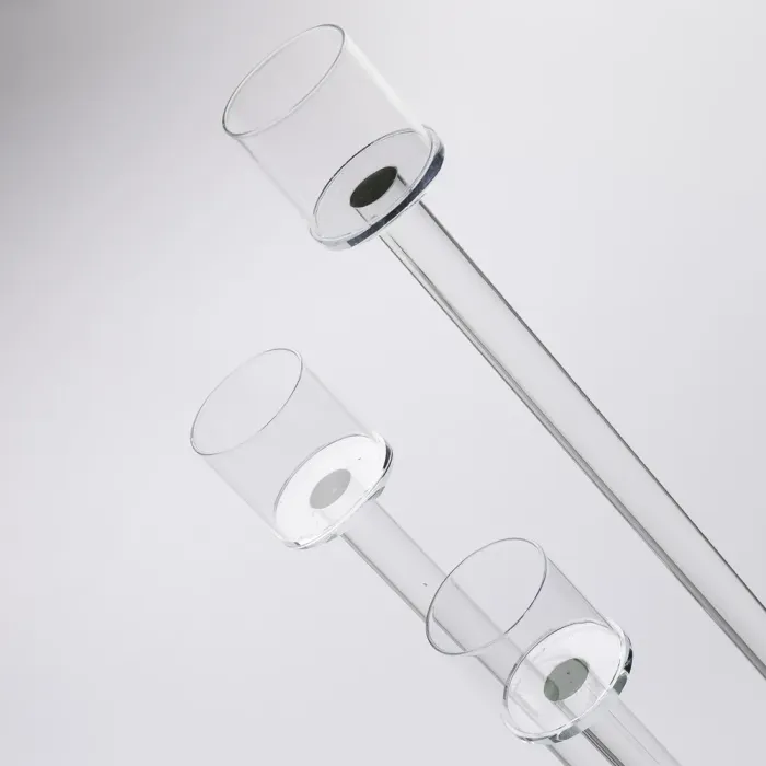 Підсвічник скляний на 3 свічки 16×57 см підсвічник декоративний прозорий на ніжці (HP-4-15) - изображение 3