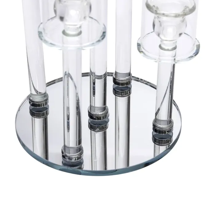 Підсвічник скляний на 5 свічок 20×72.5 см підсвічник декоративний прозорий на ніжці (HP-4-64) - изображение 6