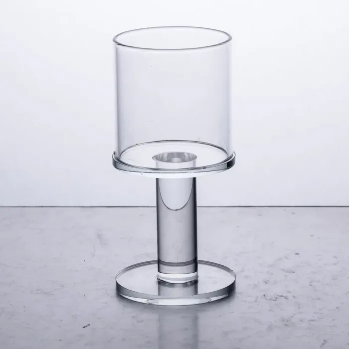 Підсвічник скляний на ніжці 6×12.5 см підсвічник келих декоративний прозорий (HP-4-37S) - изображение 1