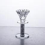 Підсвічник скляний на ніжці 6×12 см декоративний прозорий підсвічник на стіл (HP-4-60M)