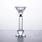 Підсвічник скляний на ніжці  6×17.3 см прозорий декоративний підсвічник на стіл (HP-4-10S)