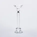 Підсвічник скляний на ніжці  6×21.3 см прозорий декоративний підсвічник на стіл (HP-4-12L)