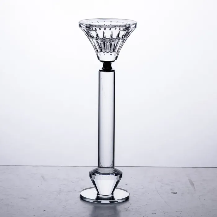 Підсвічник скляний на ніжці  6×21.3 см прозорий декоративний підсвічник на стіл (HP-4-12L) - изображение 2