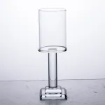 Підсвічник скляний на ніжці 6.5×20 см підсвічник келих декоративний прозорий (HP-4-40S)