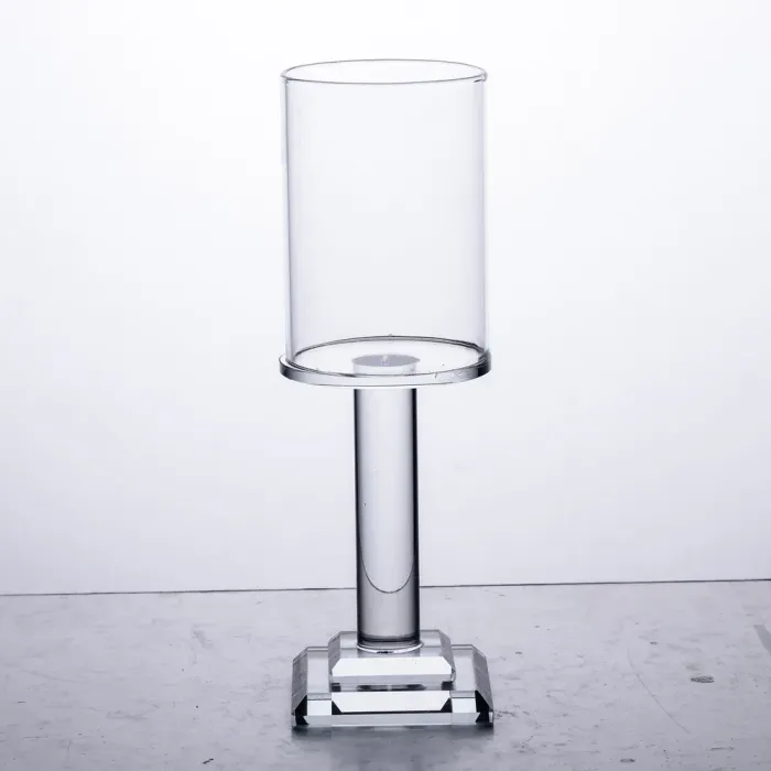 Підсвічник скляний на ніжці 6.5×20 см підсвічник келих декоративний прозорий (HP-4-40S) - изображение 1