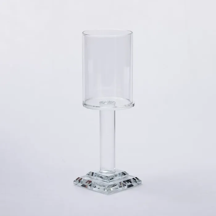 Підсвічник скляний на ніжці 6.5×20 см підсвічник келих декоративний прозорий (HP-4-40S) - изображение 2