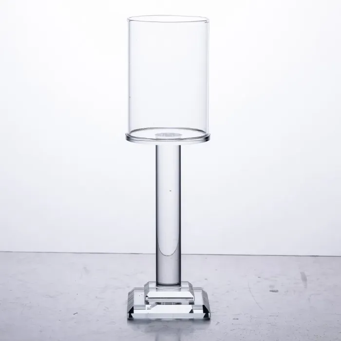 Підсвічник скляний на ніжці 6.5×23 см підсвічник келих декоративний прозорий (HP-4-41M) - изображение 2