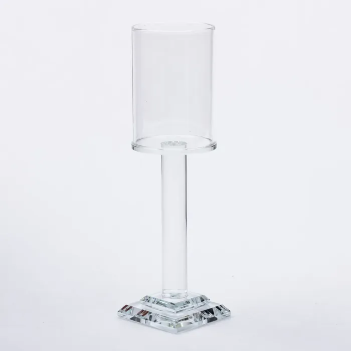Підсвічник скляний на ніжці 6.5×23 см підсвічник келих декоративний прозорий (HP-4-41M) - изображение 3