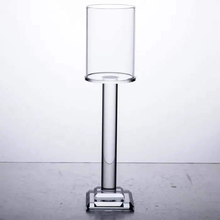 Підсвічник скляний на ніжці 6.5×26 см підсвічник келих декоративний прозорий (HP-4-42L) - изображение 1