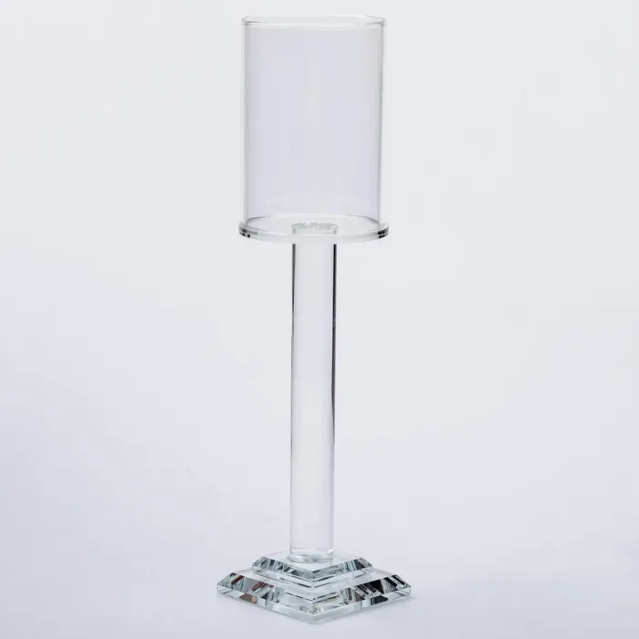 Підсвічник скляний на ніжці 6.5×26 см підсвічник келих декоративний прозорий (HP-4-42L) - изображение 2
