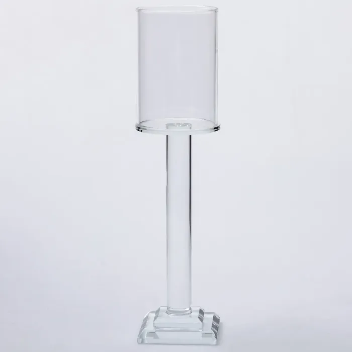 Підсвічник скляний на ніжці 6.5×26 см підсвічник келих декоративний прозорий (HP-4-42L) - изображение 3