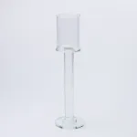 Підсвічник скляний на ніжці 8×31 см підсвічник келих декоративний прозорий (HP-4-43S)