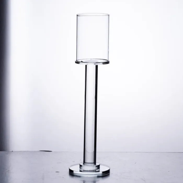 Підсвічник скляний на ніжці 8×31 см підсвічник келих декоративний прозорий (HP-4-43S) - изображение 3