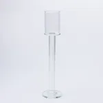 Підсвічник скляний на ніжці 8×36 см підсвічник келих декоративний прозорий (HP-4-44M)