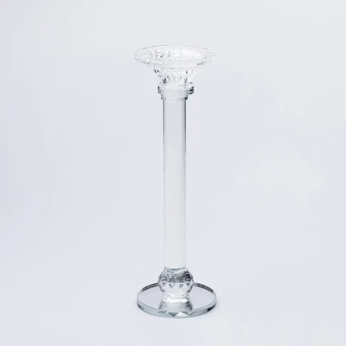 Підсвічник скляний на тонкій ніжці 9×29 см прозорий декоративний підсвічник на стіл (HP-4-7S) - изображение 1