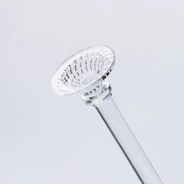 Підсвічник скляний на тонкій ніжці 9×34 см прозорий декоративний підсвічник на стіл (HP-4-8M) - изображение 2