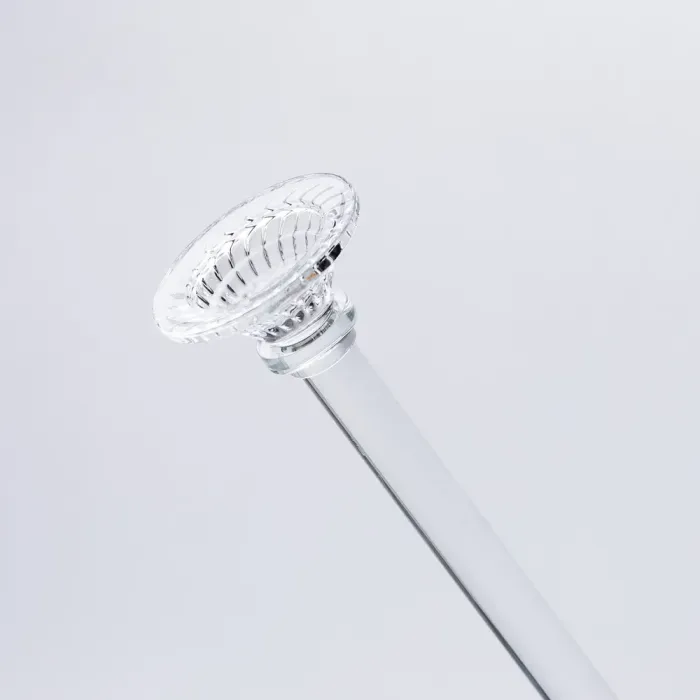 Підсвічник скляний на тонкій ніжці 9×39 см прозорий декоративний підсвічник на стіл (HP-4-9L) - изображение 2