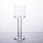 Підсвічник скляний на високій ніжці 6×18.5 см підсвічник келих декоративний прозорий (HP-4-39L)