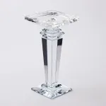 Підсвічник скляний на високій ніжці 9.5×9.5×20 см декоративний прозорий (HP-4-52S)