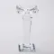 Підсвічник скляний на високій ніжці 9.5×9.5×20 см декоративний прозорий (HP-4-52S)