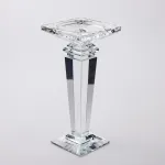 Підсвічник скляний на високій ніжці 9.5×9.5×22.5 см декоративний прозорий (HP-4-53M)