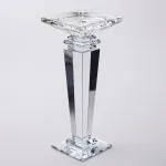 Підсвічник скляний на високій ніжці 9.5×9.5×24 см декоративний прозорий (HP-4-54L)