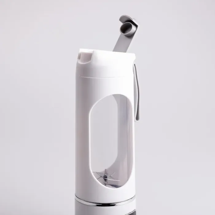 Портативний блендер для смузі на акумуляторі 450 мл блендер пляшка 25 Вт USB Білий (HP-11-10W) - изображение 7