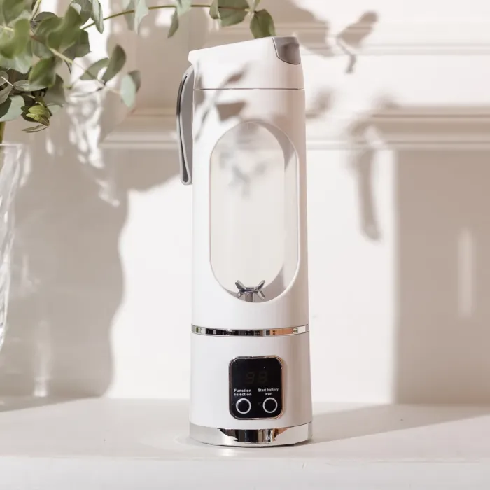 Портативний блендер для смузі на акумуляторі 450 мл блендер пляшка 25 Вт USB Білий (HP-11-10W) - изображение 9