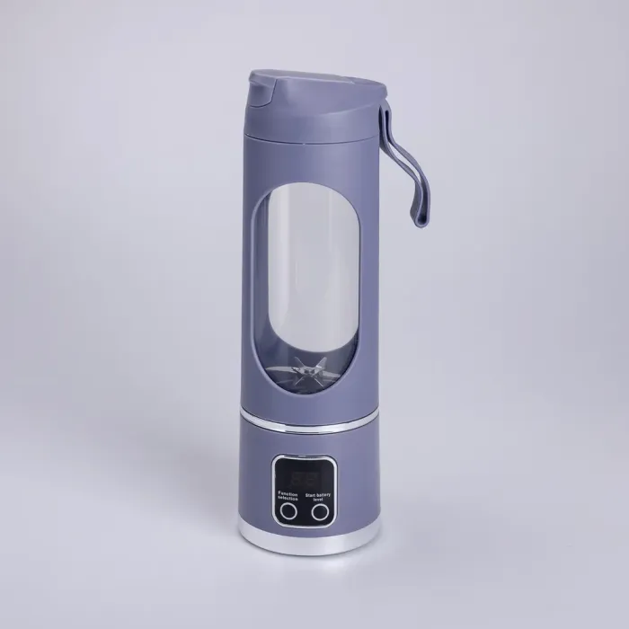 Портативний блендер для смузі на акумуляторі 450 мл блендер пляшка 25 Вт USB Сірий (HP-11-10G) - изображение 1