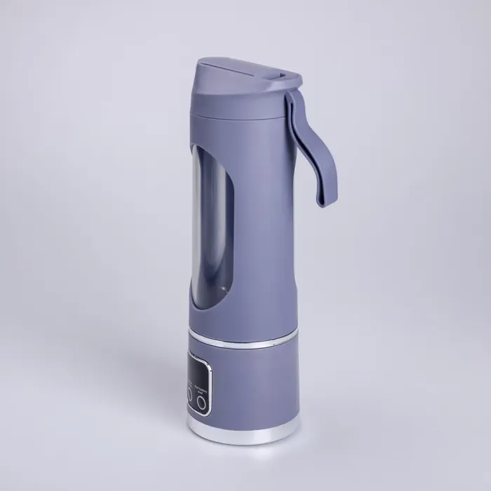 Портативний блендер для смузі на акумуляторі 450 мл блендер пляшка 25 Вт USB Сірий (HP-11-10G) - изображение 3