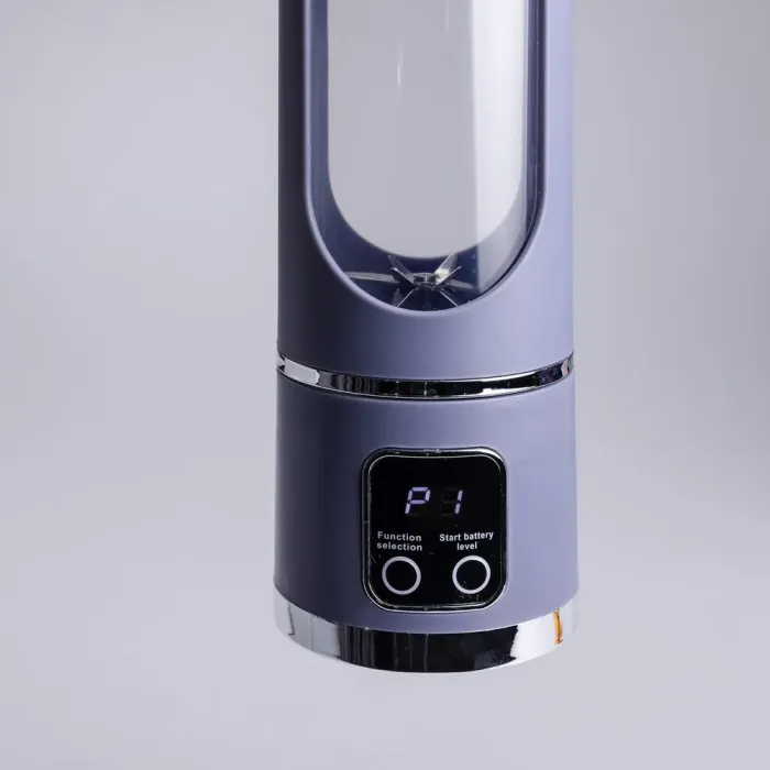 Портативний блендер для смузі на акумуляторі 450 мл блендер пляшка 25 Вт USB Сірий (HP-11-10G) - изображение 6