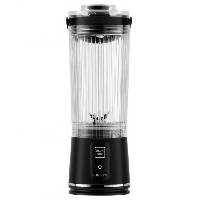 Портативний блендер-шейкер на акумуляторі 500 мл USB Чорний SK-01023B (SK-01023B) - зображення 1