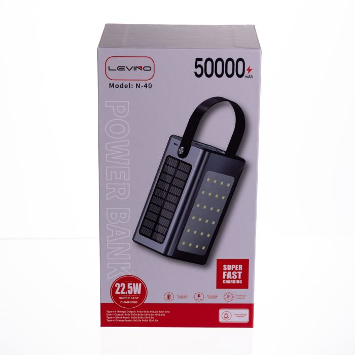 Повербанк зі швидким заряджанням і сонячною батареєю 50000 mAh портативний зарядний пристрій powerbank заряджання для телефона HP-N40 (HP-N40) - изображение 9