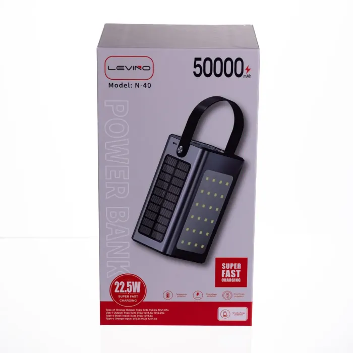 Повербанк зі швидким заряджанням і сонячною батареєю 50000 mAh портативний зарядний пристрій powerbank заряджання для телефона HP-N40 (HP-N40) - изображение 9