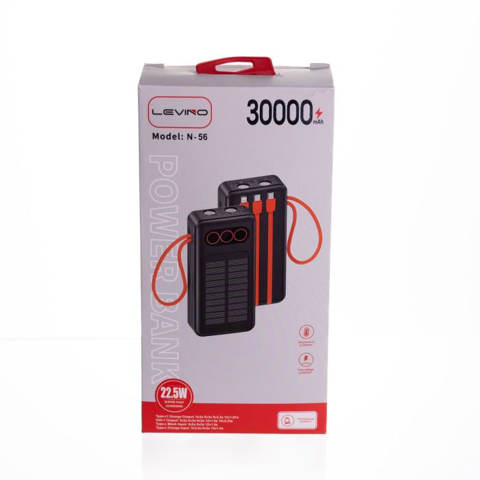 Повербанк зі швидким заряджанням та 3 шнурами 30000 mAh портативний зарядний пристрій powerbank заряджання для телефона HP-N56 (HP-N56) - изображение 8