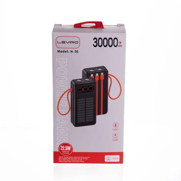 Повербанк зі швидким заряджанням та 3 шнурами 30000 mAh портативний зарядний пристрій powerbank заряджання для телефона HP-N56 (HP-N56) - зображення 8