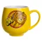 Святкова порцелянова чашка "Веселі Герої" 400 мл, Кружка дитяча із порцеляни на подарунок Жовта FM-13OK (FM-13OK)