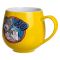 Святкова порцелянова чашка "Веселі Герої" 400 мл, Кружка дитяча із порцеляни на подарунок Жовта FM-13NO (FM-13NO)