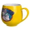 Святкова порцелянова чашка "Веселі Герої" 400 мл, Кружка дитяча із порцеляни на подарунок Жовта FM-13NO (FM-13NO)
