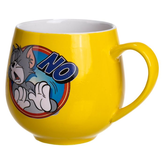 Святкова порцелянова чашка "Веселі Герої" 400 мл, Кружка дитяча із порцеляни на подарунок Жовта FM-13NO (FM-13NO) - зображення 3