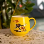 Святкова порцелянова чашка "Веселі Герої" 400 мл, Кружка дитяча із порцеляни на подарунок Жовта FM-13TJB (FM-13TJB)