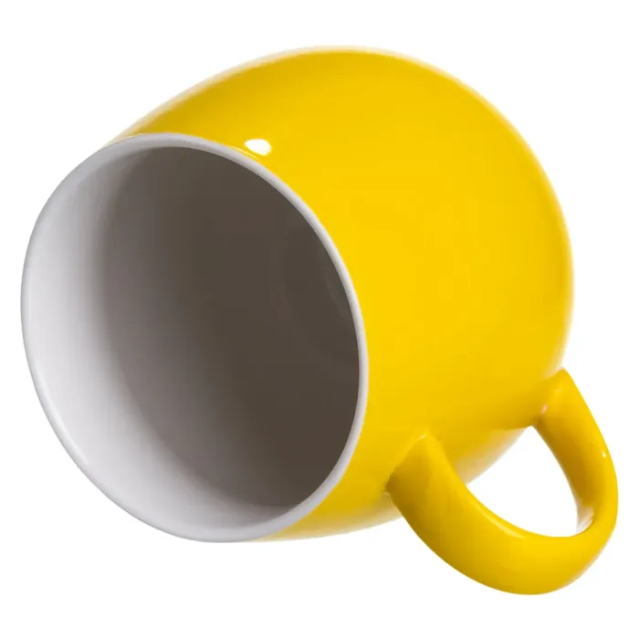 Святкова порцелянова чашка "Веселі Герої" 400 мл, Кружка дитяча із порцеляни на подарунок Жовта FM-13TJ (FM-13TJ) - зображення 4