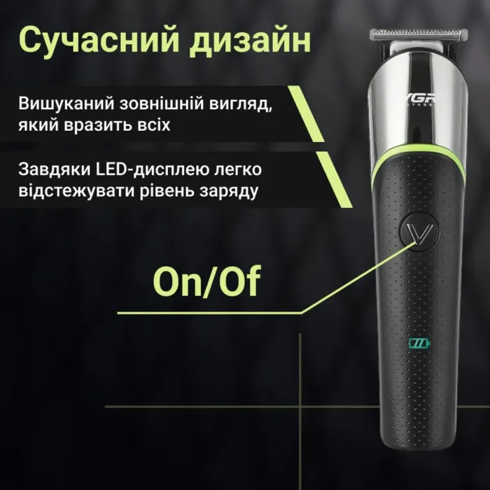 Профессиональный триммер для волос VGR 4 насадки Компактный триммер для бороды USB-зарядка 5 Вт (HP-V-191) - изображение 4