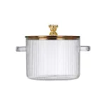 Прозрачная кастрюля 1.8 литра из боросиликатного стекла с крышкой 16 см (HP2002)