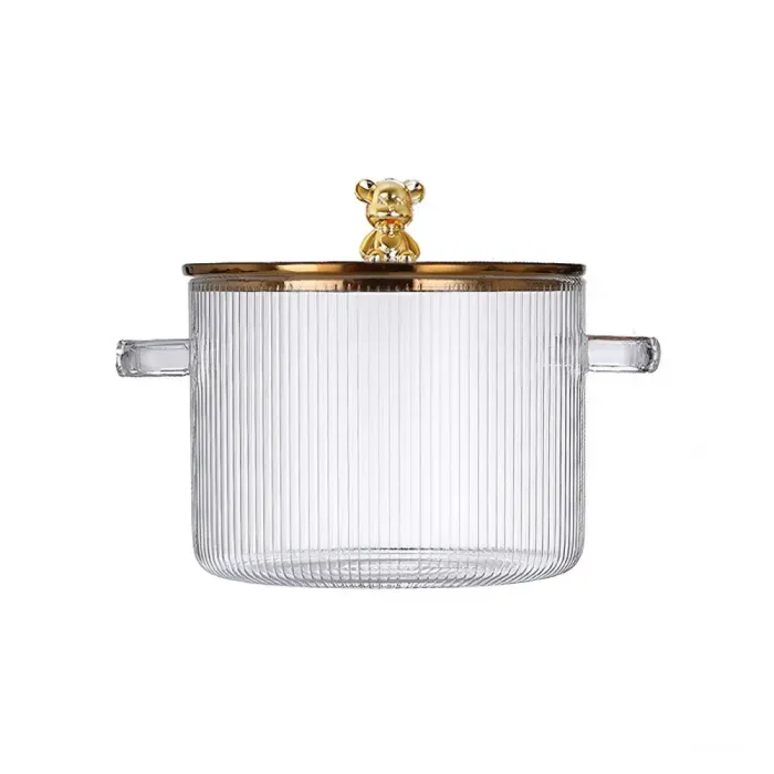 Прозрачная кастрюля 1.8 литра из боросиликатного стекла с крышкой 16 см (HP2002) - изображение 1