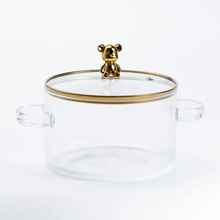 Прозрачная кастрюля 1.8 литра из боросиликатного стекла с крышкой 16 см (HP2002) - изображение 2