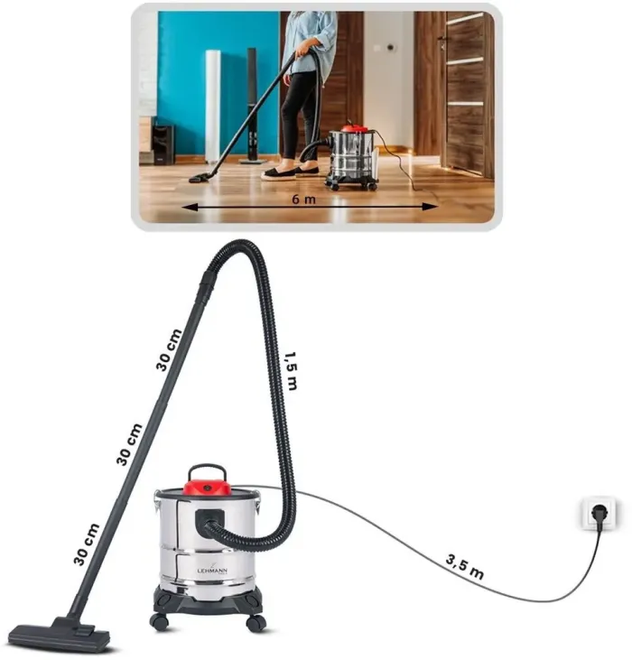 Пилосос для збору золи Lehmann LTOVI-1220 2000W 20L 777474 - изображение 6