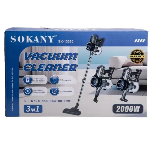 Пылесос вертикальный ручной для дома 3 в 1 2000 Вт аккумуляторный для сухой уборки Sokany (SK-13020) - изображение 10