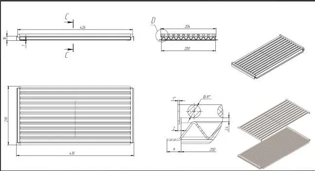 Решітка для грилів з нержавіючої сталі за індивідуальними розмірами GRILLI 710030 - изображение 1
